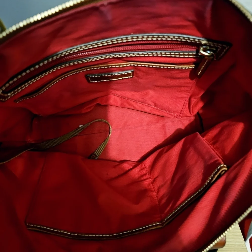 Dooney & Bourke Wexford Tan Leather Maxine Tote Bag satchel - Picture 13 of 14